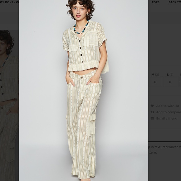 POL “ Lynnfield  “ POL V-Neck Textured Woven Top Jacket and Pants 2 Piece Set 10 - Picture 6 of 9